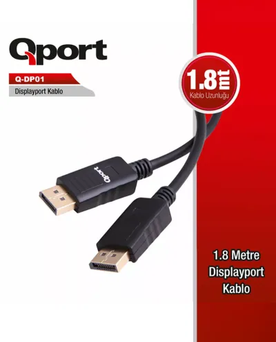 QPORT 1.8metre Q-DP01 DP Kablo