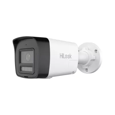 HILOOK IPC-B120HA-LUFC, 2Mpix, 2,8mm Lens, H265+, Dual Light, 30Mt Gece Görüşü, Dahili Mikrofon, IP67, PoE, Bullet, IP Kamera