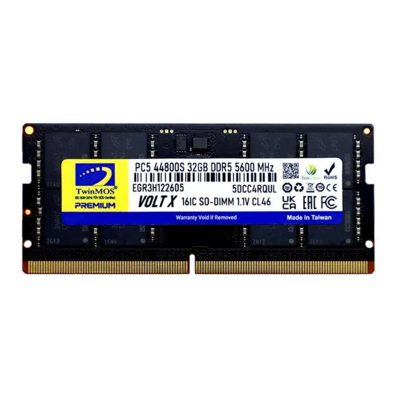 TWINMOS 32GB DDR5 5600MHZ CL46 NOTEBOOK RAM VOLT X TMD532GB5600S46