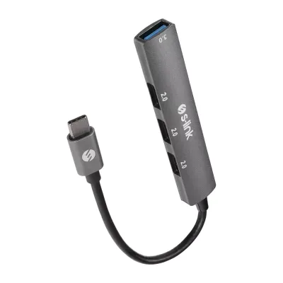 S-LINK SW-U324, Type-C to 3xUSB 2.0, 1xUSB 3.0, Metal, USB HUB