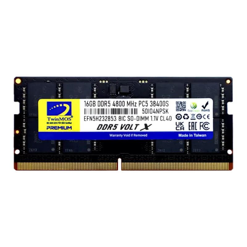 TWINMOS 16GB DDR5 4800MHZ CL40 NOTEBOOK RAM VOLT X TMD516GB4800S40